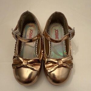 Gold Mary Jane Shoes with Bow-Girls size 10